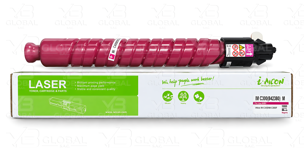 Cartucho de Tóner Magenta Compatible Ricoh IM C300 Marca i-Aicon