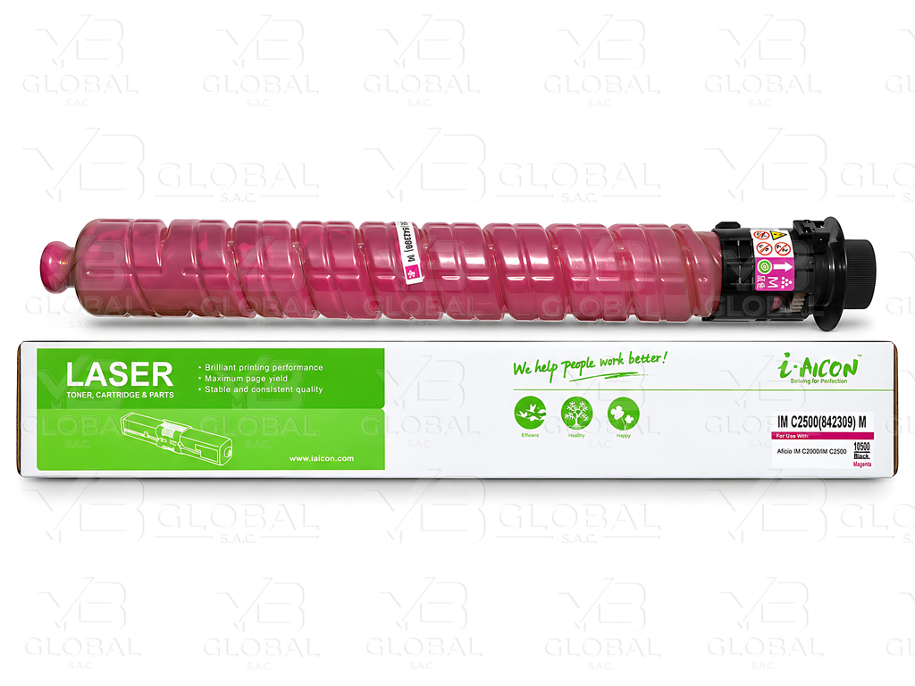 Cartucho de Tóner Magenta Compatible Ricoh IM C2500 Marca i-Aicon