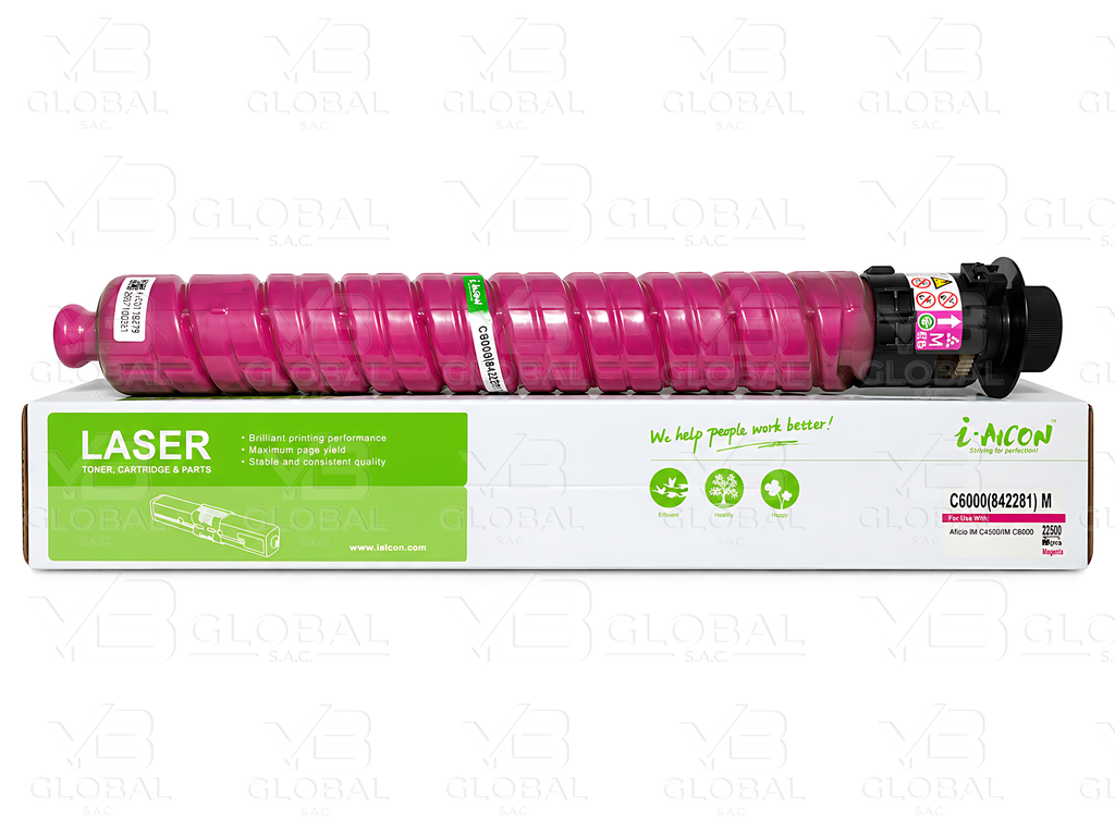 Cartucho de Tóner Magenta Compatible Ricoh IM C6000 Marca i-Aicon