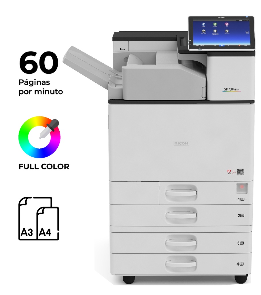 Impresora RICOH SP C842, Láser de Semi-Nueva a  Color A4/ A3