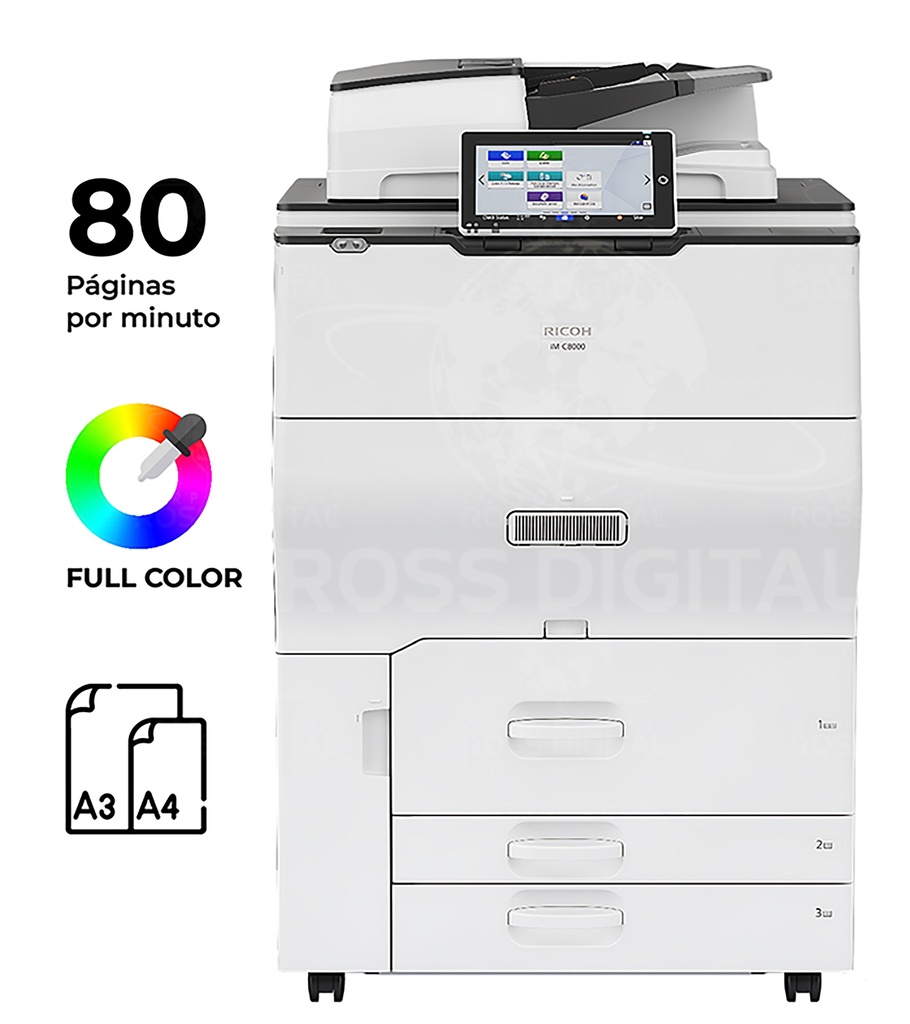 Fotocopiadora RICOH IM C8000 – Impresora Láser Multifuncional Color A3 / SPDF