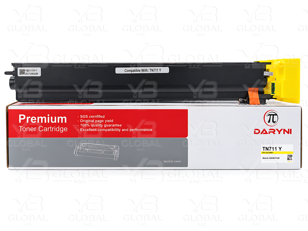 Cartucho de Tóner Yellow Compatible Konica Minolta Bizhub C654 Marca Pidaryni
