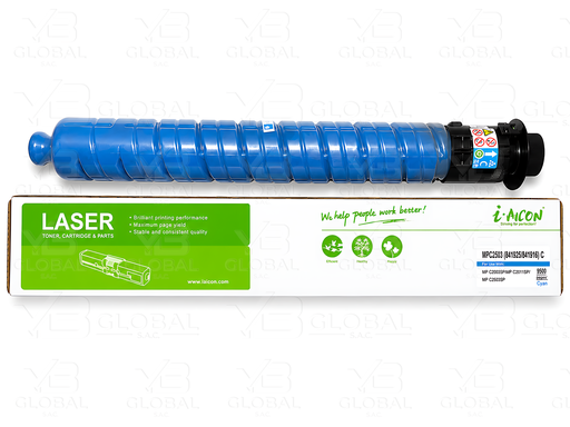 [841921𝝿] Cartucho de Tóner Cyan Compatible Ricoh MP C2503 Marca i-Aicon