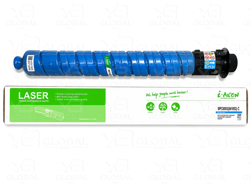[841852𝝿] Cartucho de Tóner Cyan Compatible Ricoh MP C6003 Marca i-Aicon