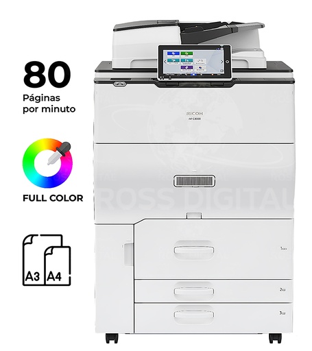[418174] Fotocopiadora RICOH IM C8000 – Impresora Láser Multifuncional Color A3 / SPDF